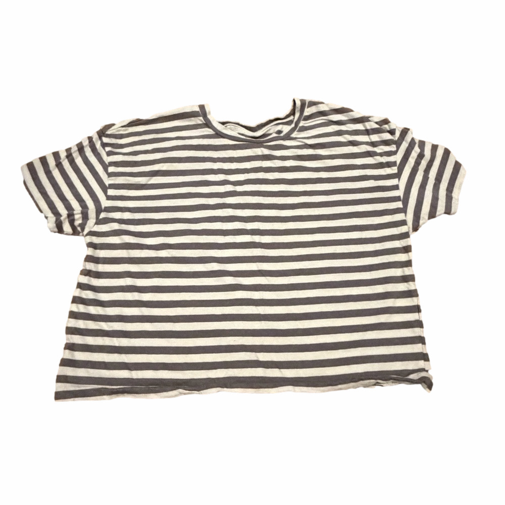 Let’s Wear The Change Women’s Short-Sleeve Striped Tee - White & Gray